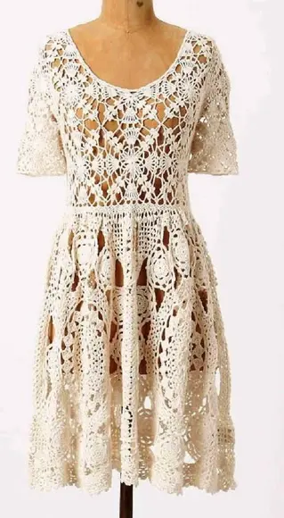 Vestido Crochê Off White