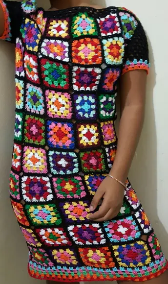 Vestido Croche Squares
