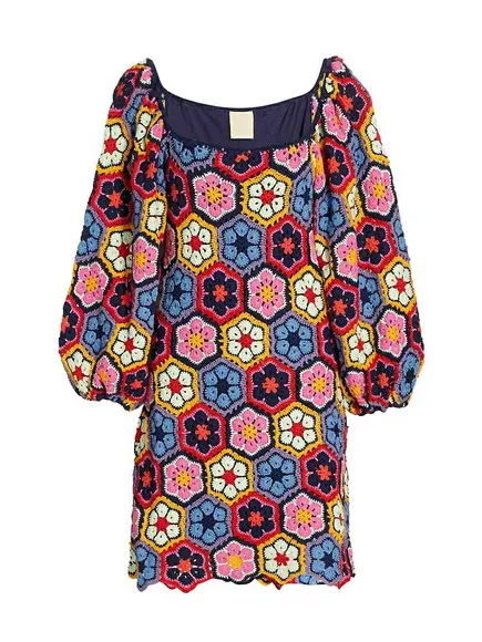 Vestido Crochê Squares Flor Africana