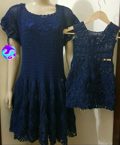 Vestido Croche Tal Mãe Tal Filha