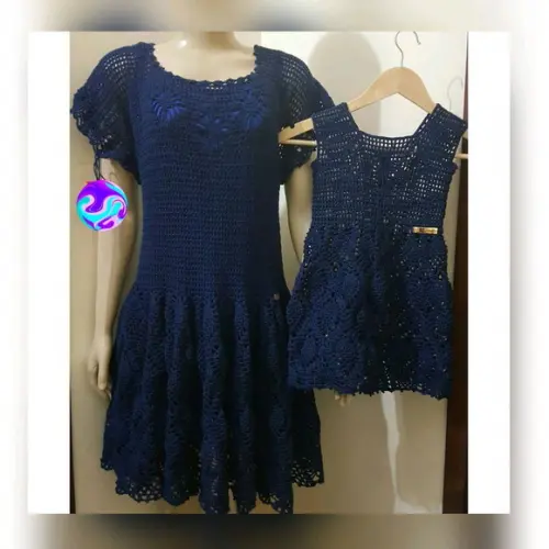 Vestido Croche Tal mãe tal filha