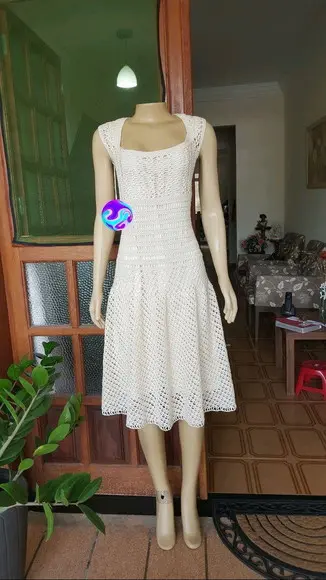 Vestido De Croche Midi Adulto