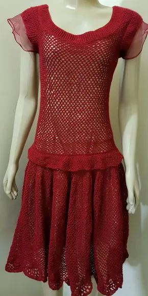 Vestido Festa Crochê Adulto