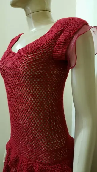 Vestido Festa Crochê Adulto