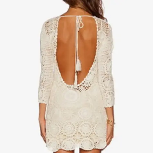 Vestido de Crochê Off White