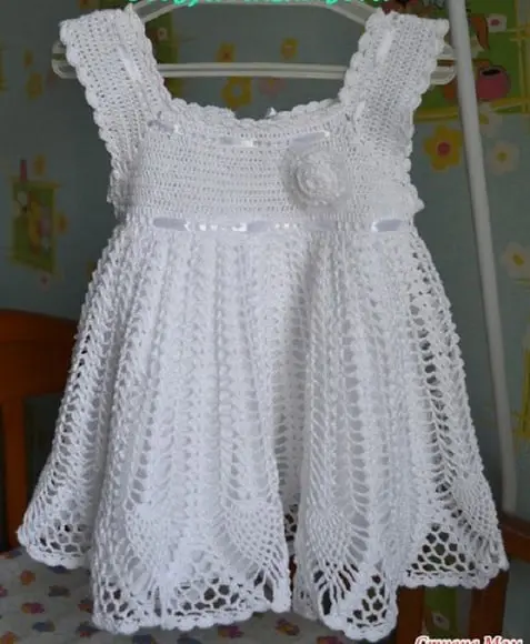 Vestido Infantil de Croche para Batizado