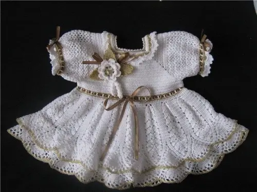 Vestido Infantil de Croche para Batizado