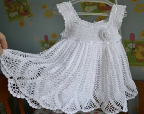 Vestido Infantil de Croche para Batizado