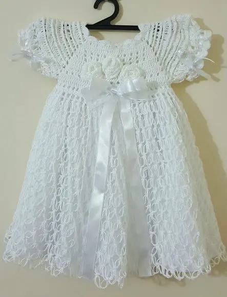 Vestido Infantil De Croche Para Batizado