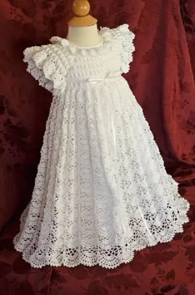 Vestido Infantil De Croche Para Batizado