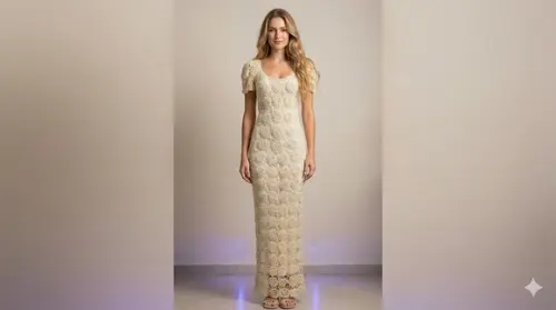 Vestido Longo Crochê Adulto