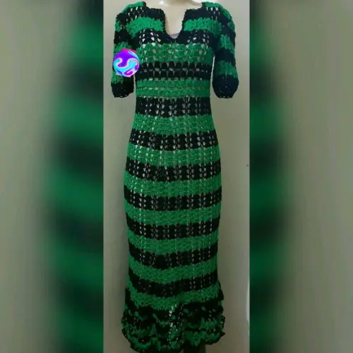 Vestido Longo Crochê Adulto