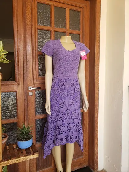 Vestido Midi Crochê Adulto