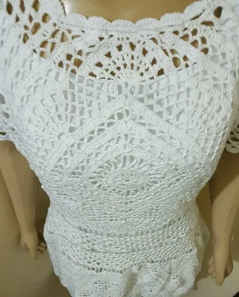 Vestido Noiva Branco Croche
