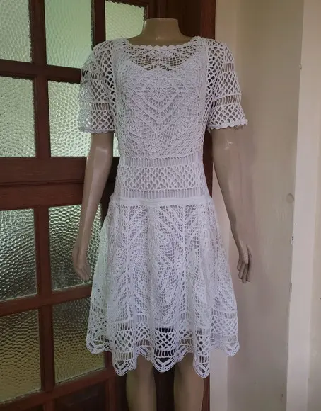 Vestido Noiva Branco Croche