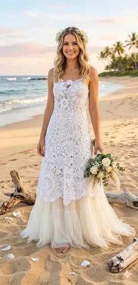 Vestido Noiva Crochê