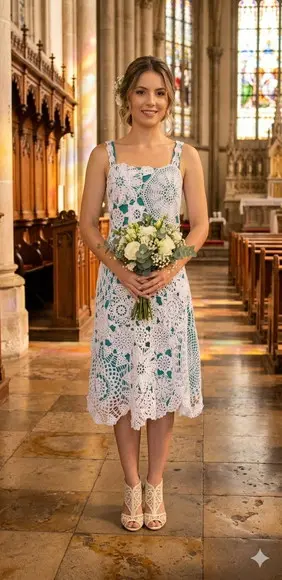 Vestido Noiva Crochê