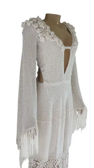 Vestido Noiva Crochê Adulto