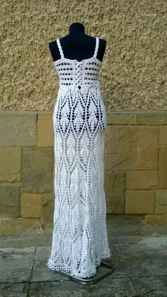 Vestido Noiva Crochê Adulto