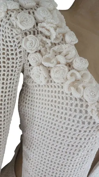 Vestido Noiva Crochê Adulto