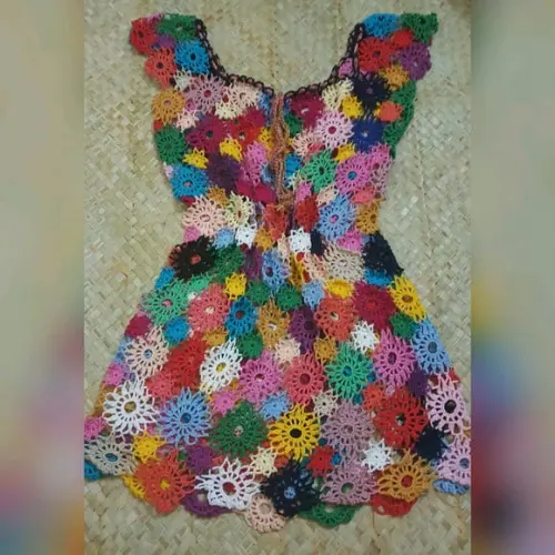Vestido Saída Crochê Adulto