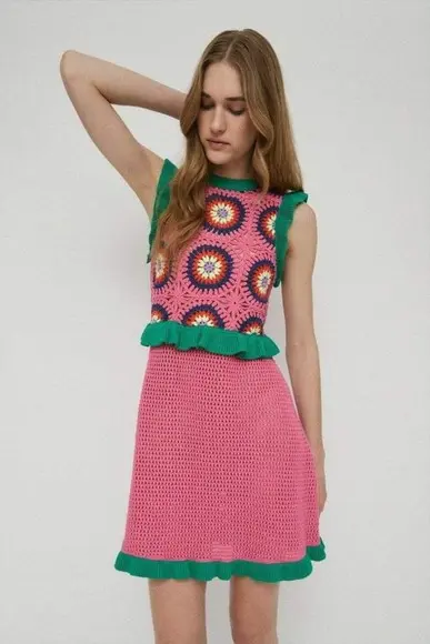 Vestido Squares Crochê Adulto