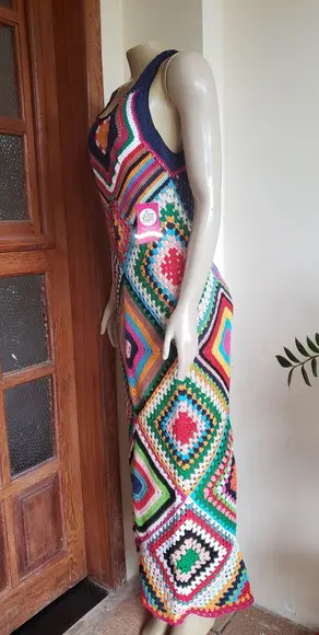 Vestido Squares Crochê Adulto