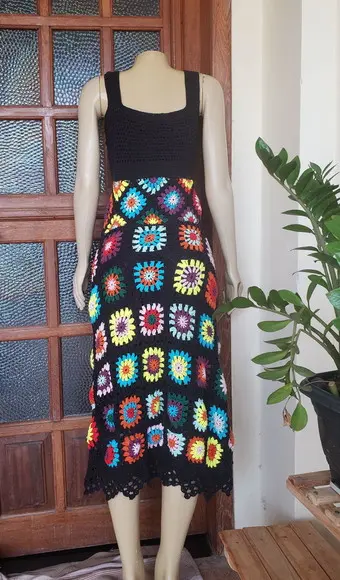 Vestido Squares Crochê Adulto
