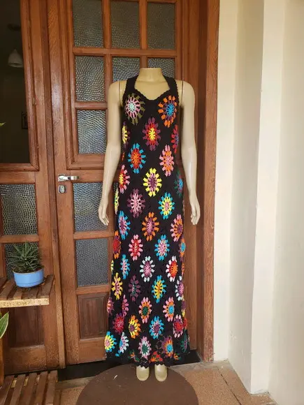 Vestido Squares Crochê Adulto