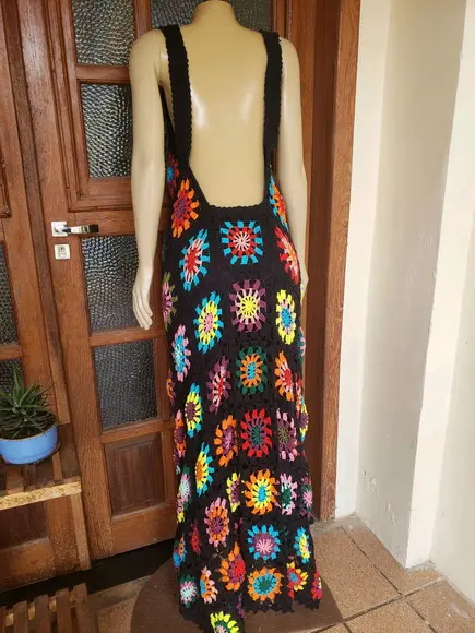 Vestido Squares Crochê Adulto