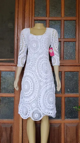 Vestido Squares Crochê Adulto