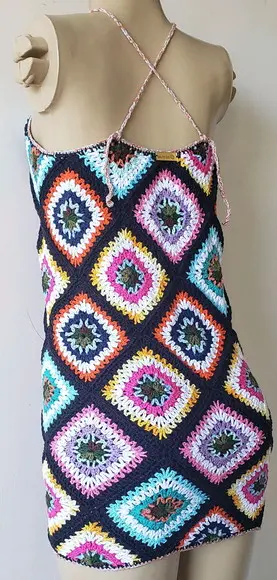 Vestido Squares Crochê Adulto