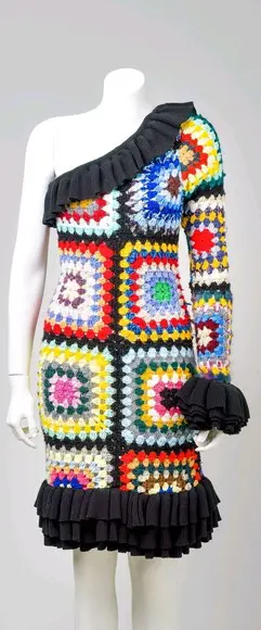 Vestido Squares Crochê Adulto