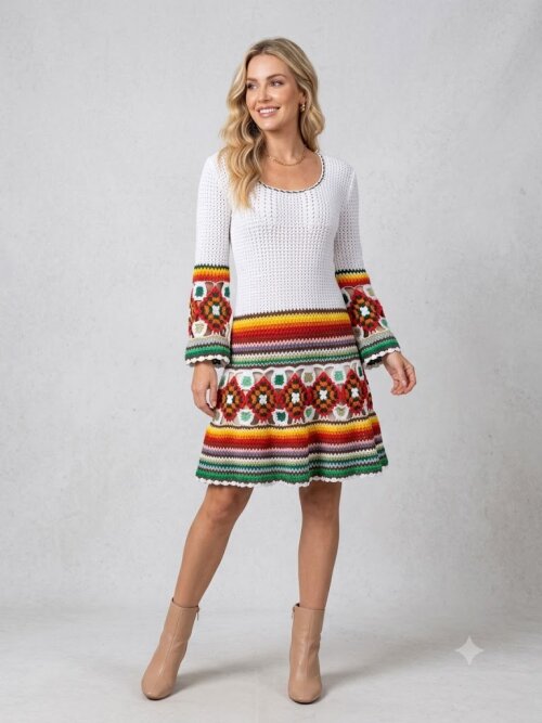 Vestido Crochê Adulto