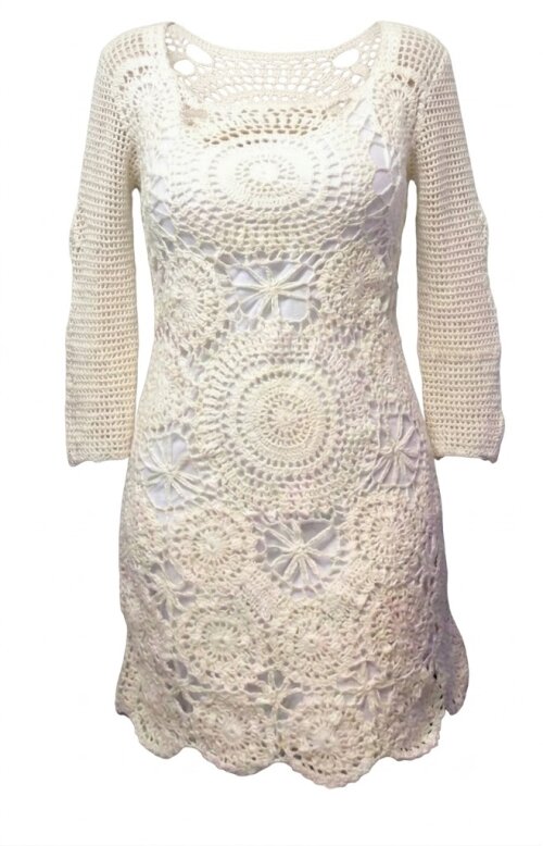 Vestido de Crochê Off White