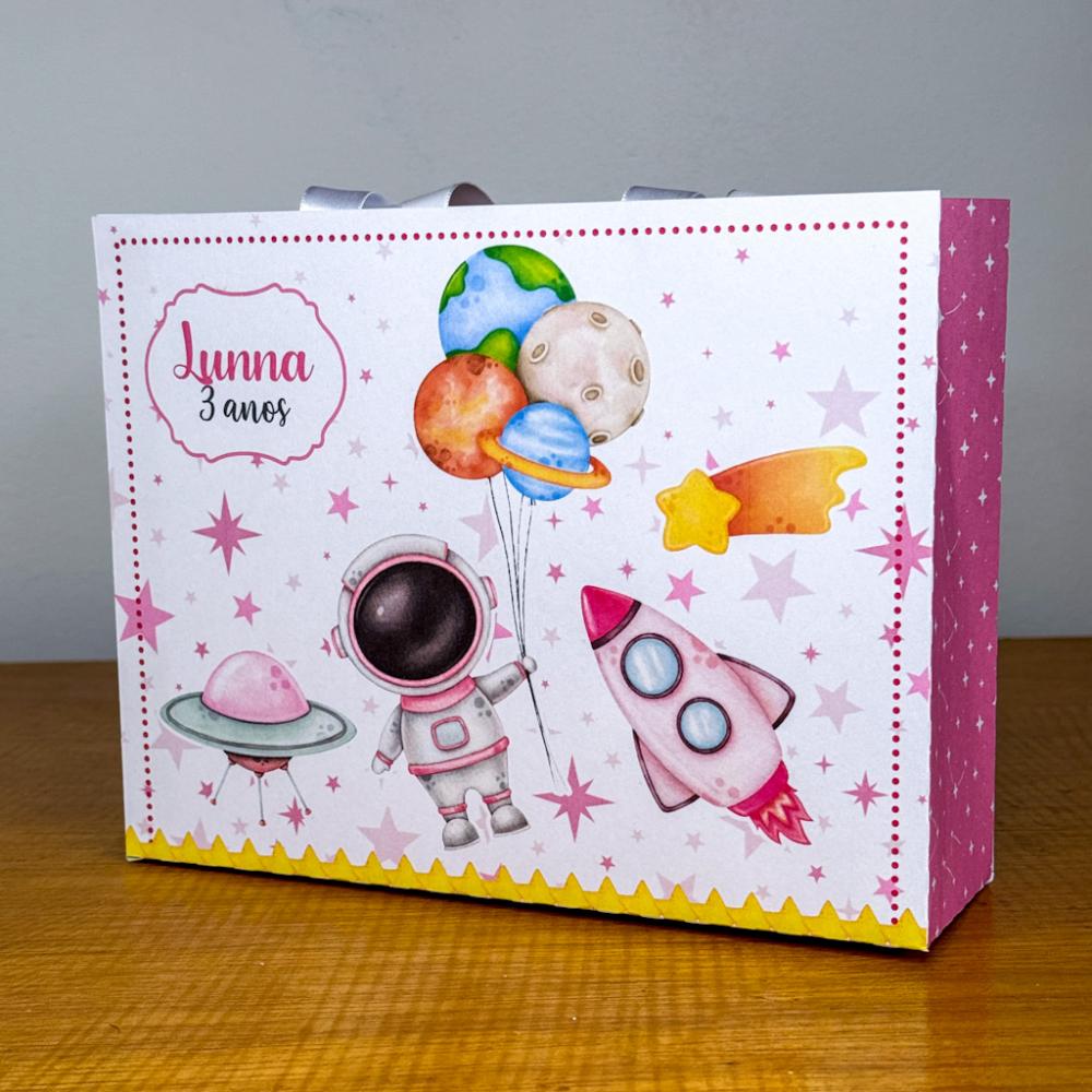 Sacolinha Personalizada Astronauta Menina