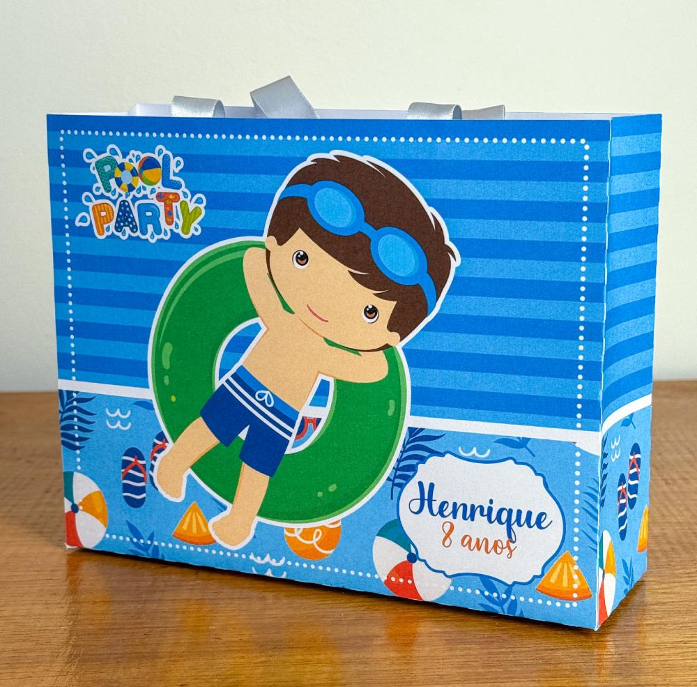 Sacolinha Personalizada Pool Party Menino