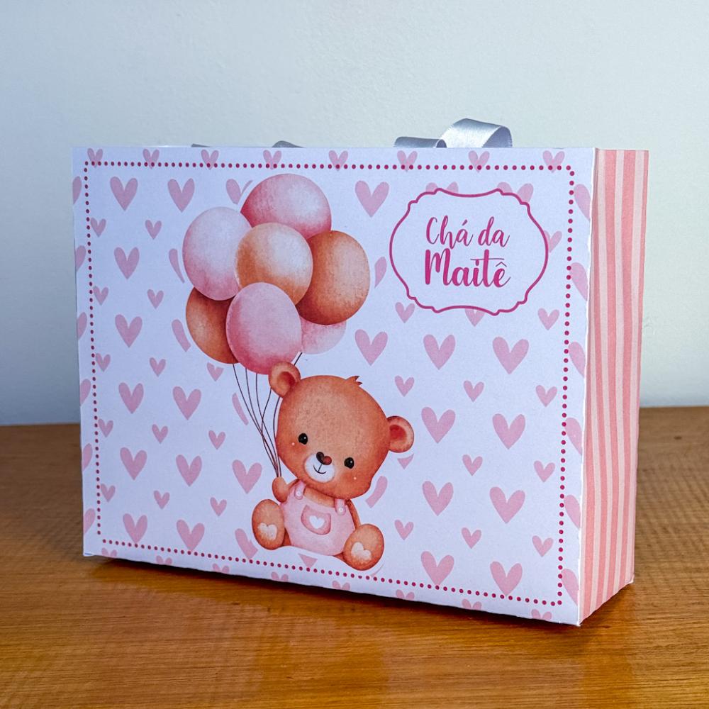 Sacolinha Personalizada Ursinha Rosa