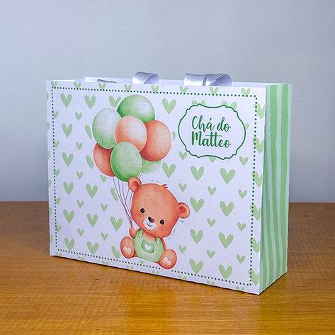 Sacolinha Personalizada Ursinho Verde