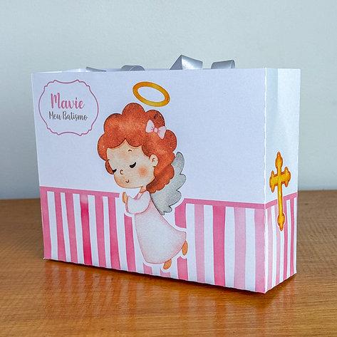 Sacolinha Personalizada Batizado Menina