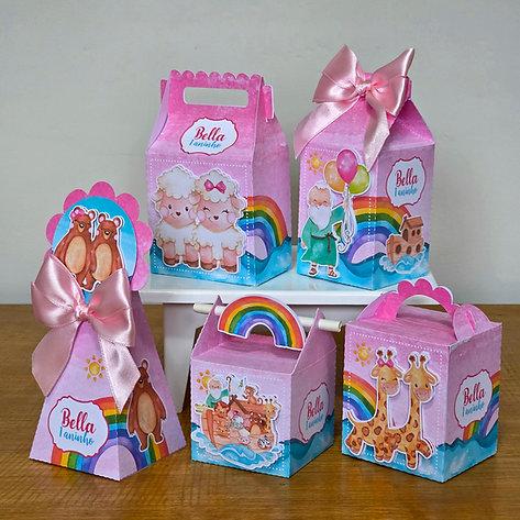 Kit Festa Personalizado Arca de Noé Menina(20 Peças)