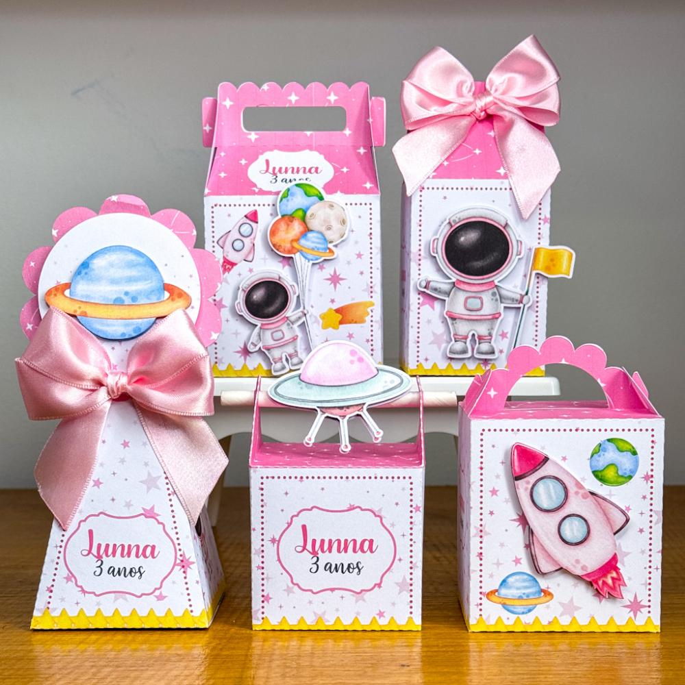 Kit Festa Personalizado Astronauta Menina (20 Peças)