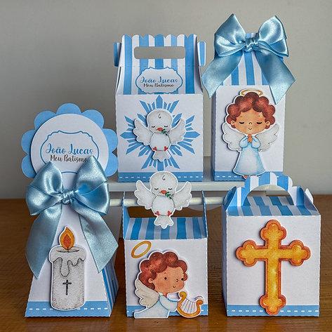 Kit Festa Personalizado Batizado Menino (20 Peças)