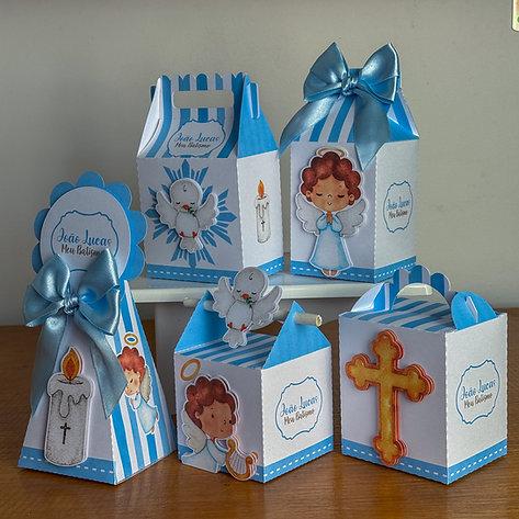 Kit Festa Personalizado Batizado Menino (20 Peças)
