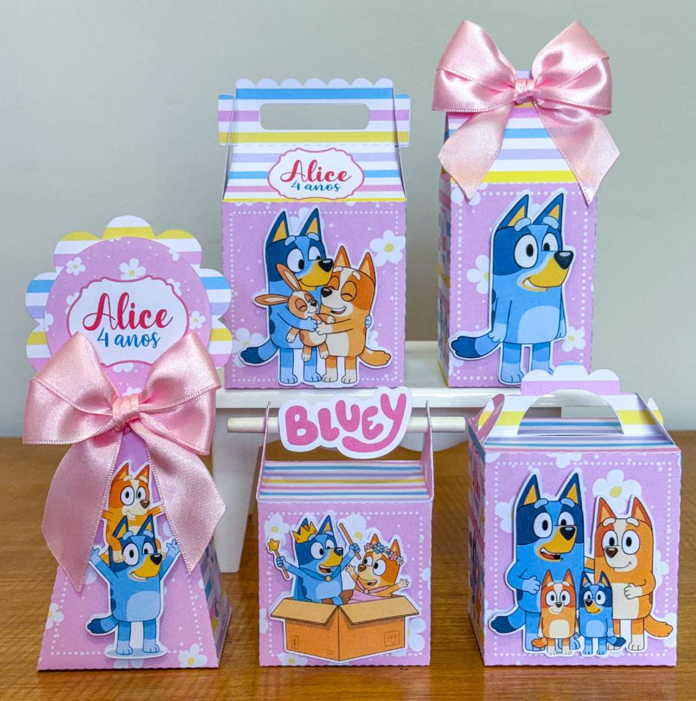 Kit Festa Personalizado Bluey Menina (20 Peças)