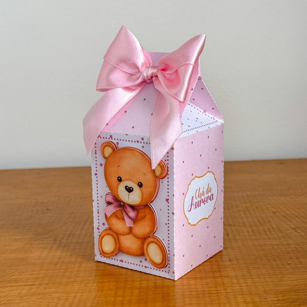 Kit Festa Personalizado Chá de Bebê - Ursinha Rosa (20 Peças)