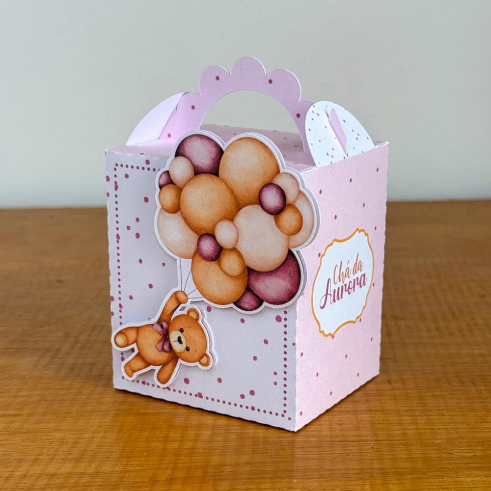 Kit Festa Personalizado Chá de Bebê - Ursinha Rosa (20 Peças)
