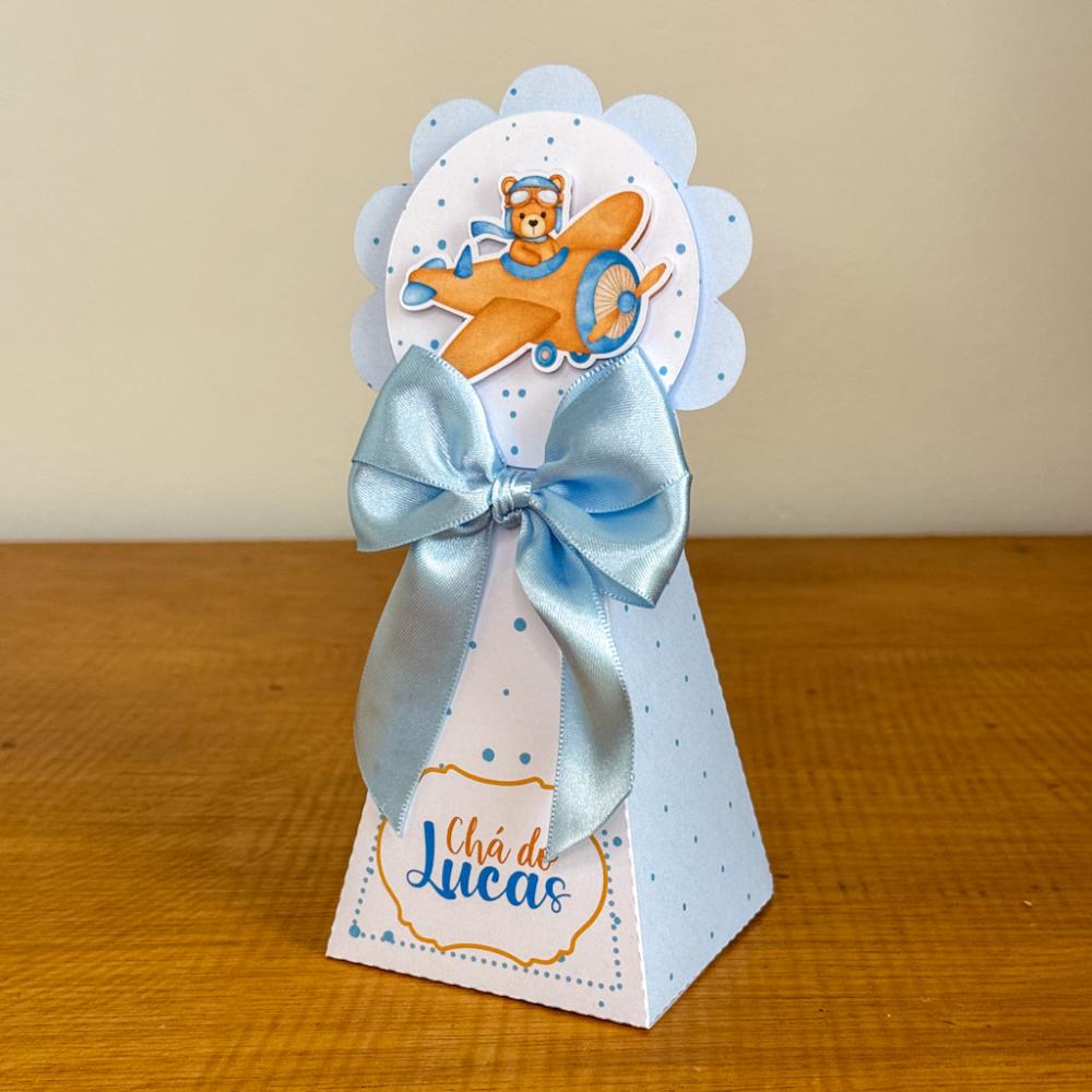 Kit Festa Personalizado Chá de Bebê - Ursinho Azul (20 Peças)