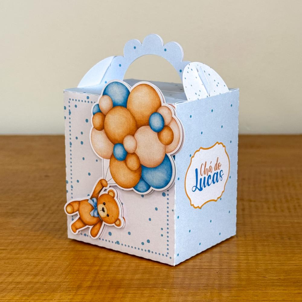 Kit Festa Personalizado Chá de Bebê - Ursinho Azul (20 Peças)