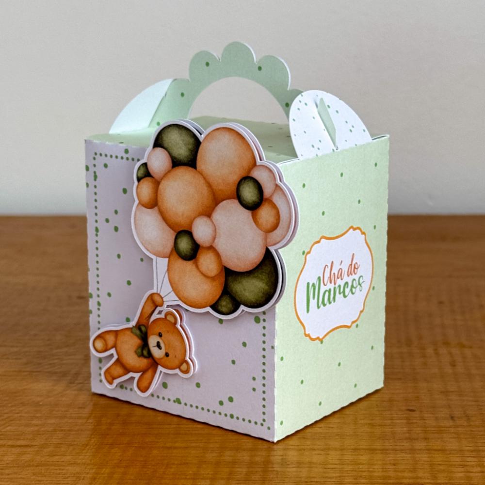 Kit Festa Personalizado Chá de Bebê - Ursinho Verde (20 Peças)